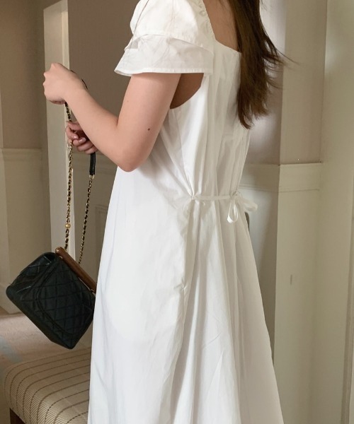 YUGA(ユーガ)の「YUGA_YGMC Korean-style Puff-sleeve pleated flare dress(ワンピース・レディース・イエロー/ホワイト/ライトブルー・FREE)」の8枚目の写真