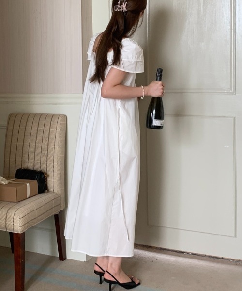 YUGA(ユーガ)の「YUGA_YGMC Korean-style Puff-sleeve pleated flare dress(ワンピース・レディース・イエロー/ホワイト/ライトブルー・FREE)」の17枚目の写真