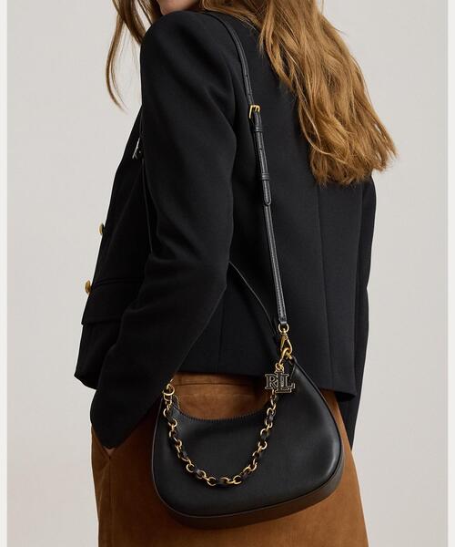 LAUREN RALPH LAUREN（ローレン ラルフ ローレン）の「レザー ミディアム Marcy ジップ ショルダー バッグ（ショルダーバッグ・レディース・ブラック系1・ONE）」の7枚目の写真