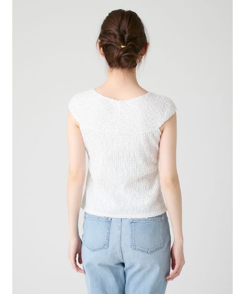 CELFORD(セルフォード)の「【洗える】ツイストオフショルレーストップス(Tシャツ/カットソー・レディース・ブラック/オフホワイト・F)」の8枚目の写真