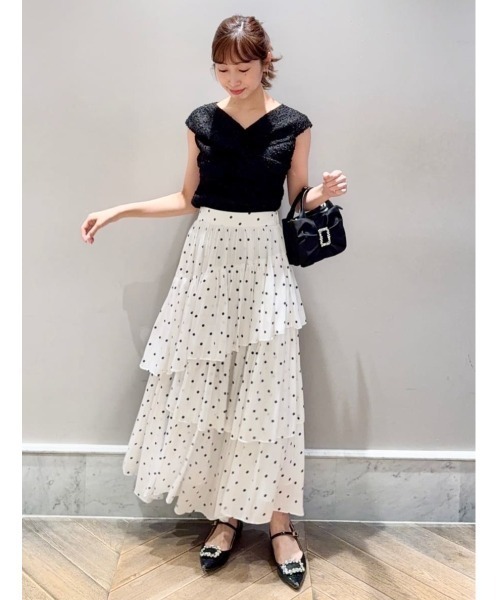 CELFORD(セルフォード)の「【洗える】ツイストオフショルレーストップス(Tシャツ/カットソー・レディース・ブラック/オフホワイト・F)」の16枚目の写真