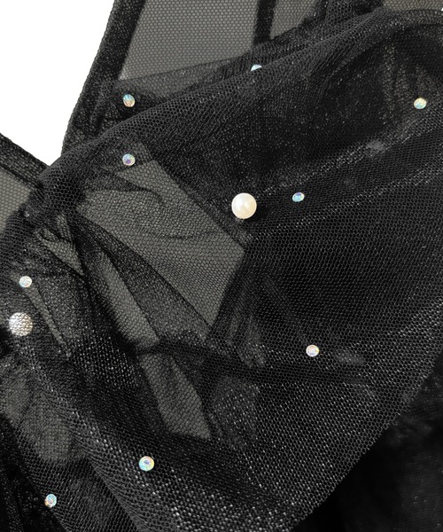 ANDRESD（アンドレスド）の「シマーラッフルオールインワン / shimmer ruffle all in one（パンツドレス・レディース・ベージュ×ブラック/チャコール/ブラック・M/L/S）」の4枚目の写真