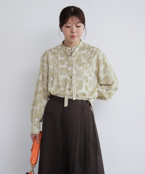NOMBRE IMPAIR(ノンブルアンペール)の「【予約】ジャガードホースグラデーションプリント ボウタイブラウス(シャツ/ブラウス・レディース・イエロー/ブルー・FREE)」の16枚目の写真