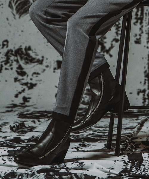 NO ID.(ノーアイディ)の「【NO ID.】W-ZIP Heel Boots / ダブルジップ ヒール ブーツ(ブーツ・メンズ・ブラック・40(25.5cm/44(28.5cm)/42(27.5cm)」の1枚目の写真