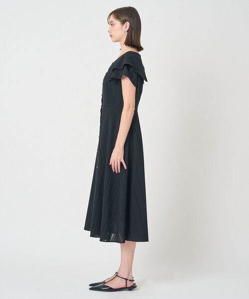 ANAYI（アナイ）の「からみストライプビッグカラー ワンピース（ワンピース・レディース・ブラック/ピンク・38/36）」の4枚目の写真