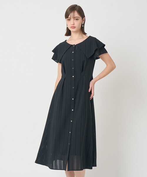 ANAYI（アナイ）の「からみストライプビッグカラー ワンピース（ワンピース・レディース・ブラック/ピンク・38/36）」の8枚目の写真