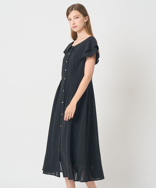 ANAYI（アナイ）の「からみストライプビッグカラー ワンピース（ワンピース・レディース・ブラック/ピンク・38/36）」の10枚目の写真