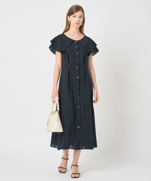 ANAYI（アナイ）の「からみストライプビッグカラー ワンピース（ワンピース・レディース・ブラック/ピンク・38/36）」の11枚目の写真