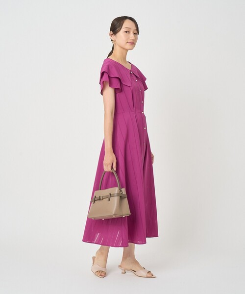 ANAYI（アナイ）の「からみストライプビッグカラー ワンピース（ワンピース・レディース・ブラック/ピンク・38/36）」の20枚目の写真