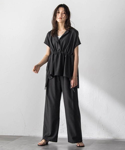 MAYSON GREY(メイソングレイ)の「【一瞬で楽とキレイを叶える】ウエストマークフレンチブラウス(シャツ/ブラウス・レディース・ブラウン/ベージュ/パープル/ブラック・M)」の10枚目の写真