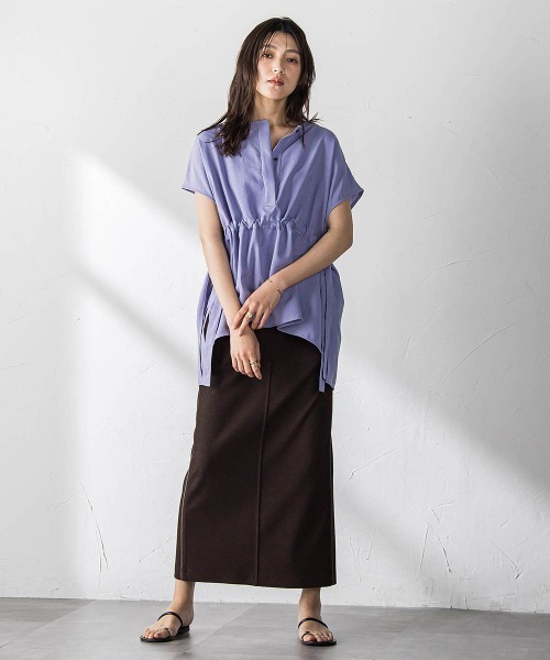 MAYSON GREY(メイソングレイ)の「【一瞬で楽とキレイを叶える】ウエストマークフレンチブラウス(シャツ/ブラウス・レディース・ブラウン/ベージュ/パープル/ブラック・M)」の16枚目の写真