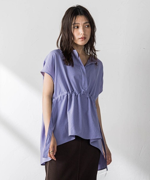 MAYSON GREY(メイソングレイ)の「【一瞬で楽とキレイを叶える】ウエストマークフレンチブラウス(シャツ/ブラウス・レディース・ブラウン/ベージュ/パープル/ブラック・M)」の11枚目の写真