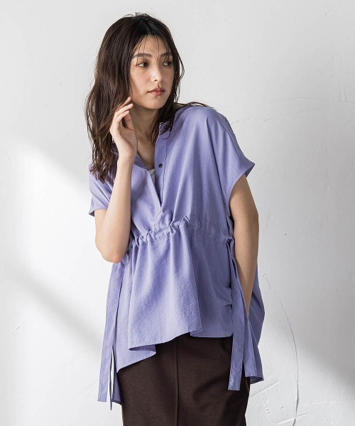 MAYSON GREY(メイソングレイ)の「【一瞬で楽とキレイを叶える】ウエストマークフレンチブラウス(シャツ/ブラウス・レディース・ブラウン/ベージュ/パープル/ブラック・M)」の12枚目の写真