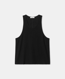 Loose sleeveless t-shirt / BLACK