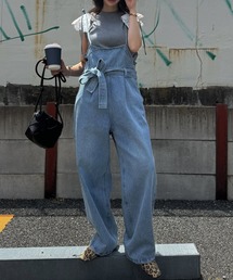 セール】frill pocket center seam bi color stitch denim（デニム