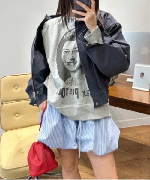 ＆soiree（アンドソワレ）の「ストライプ柄バルーンショートパンツ（その他パンツ・レディース・ピンク/ブルー・FREE）」の3枚目の写真