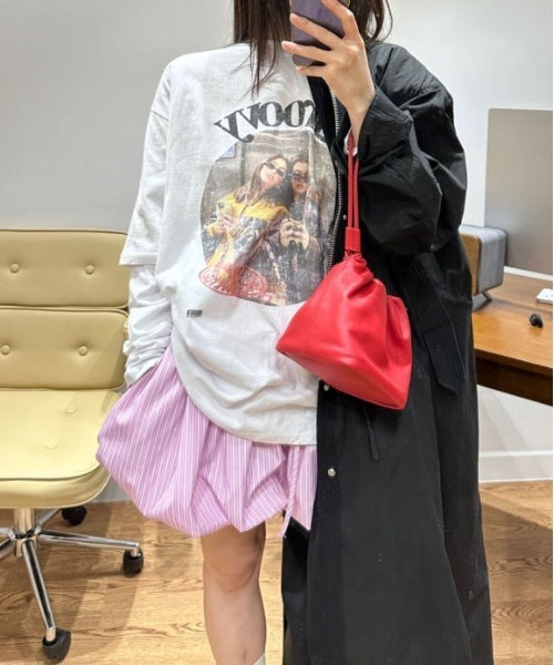 ＆soiree（アンドソワレ）の「ストライプ柄バルーンショートパンツ（その他パンツ・レディース・ピンク/ブルー・FREE）」の4枚目の写真