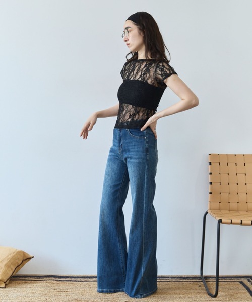 flaeu(フラユ)の「Stretch Lace Top(Tシャツ/カットソー・レディース・ホワイト/ブラック・FREE)」の20枚目の写真