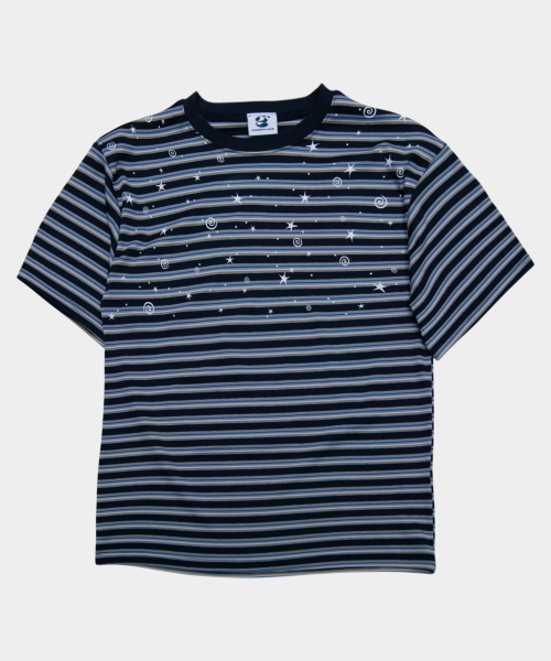 SOMEPLACE MAN(サムプレイス・マン)の「マルチストライプスタースパンコールルーズフィットラウンドネックカジュアル半袖Tシャツ_3COLOR(Tシャツ/カットソー・メンズ・グレー/ブラウン/ネイビー・FREE)」の7枚目の写真