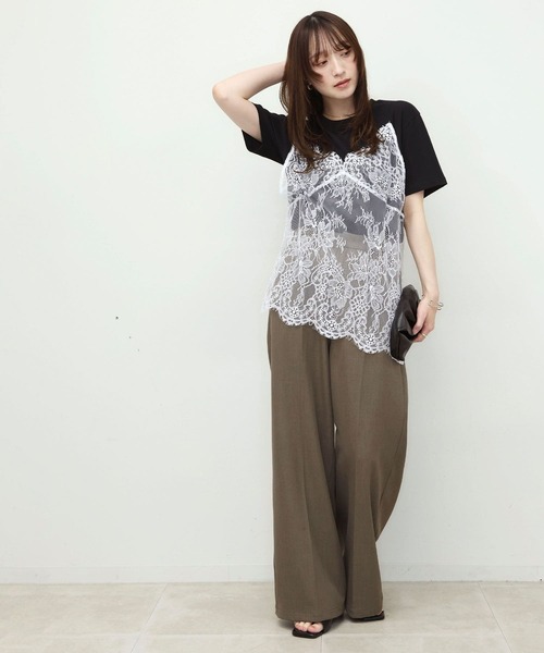 NOAHL(ノアル)の「【NOAHL】レースドッキングデザインTシャツ(Tシャツ/カットソー・レディース・ブラック/クリーム・FREE)」の18枚目の写真