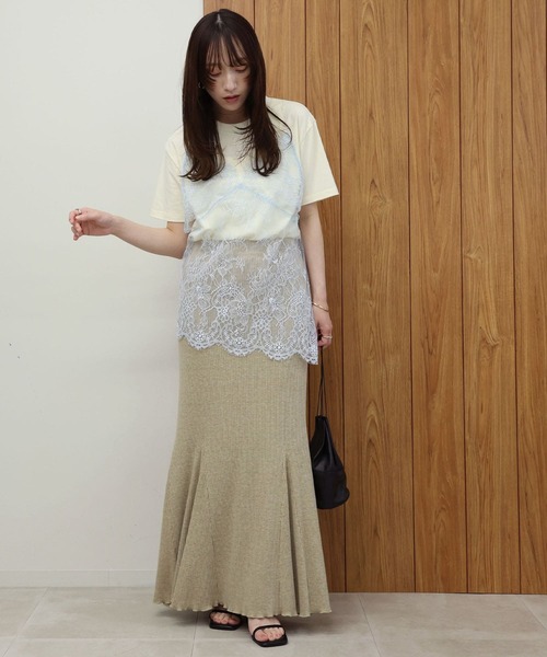 NOAHL(ノアル)の「【NOAHL】レースドッキングデザインTシャツ(Tシャツ/カットソー・レディース・ブラック/クリーム・FREE)」の8枚目の写真
