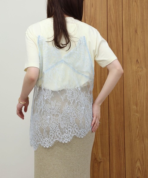 NOAHL(ノアル)の「【NOAHL】レースドッキングデザインTシャツ(Tシャツ/カットソー・レディース・ブラック/クリーム・FREE)」の10枚目の写真