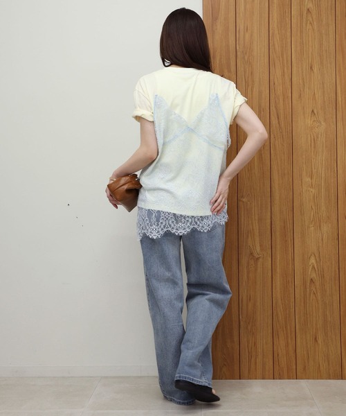 NOAHL(ノアル)の「【NOAHL】レースドッキングデザインTシャツ(Tシャツ/カットソー・レディース・ブラック/クリーム・FREE)」の15枚目の写真