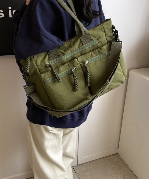 boemy(ボエミー)の「フロントポケット 2WAYトートバッグ(トートバッグ・レディース・ホワイト/ベージュ/カーキ/ブラック/ブラウン・FREE)」の5枚目の写真