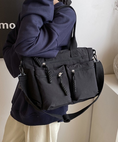 boemy(ボエミー)の「フロントポケット 2WAYトートバッグ(トートバッグ・レディース・ホワイト/ベージュ/カーキ/ブラック/ブラウン・FREE)」の1枚目の写真