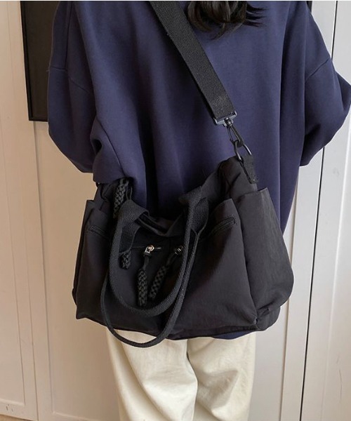 boemy(ボエミー)の「フロントポケット 2WAYトートバッグ(トートバッグ・レディース・ホワイト/ベージュ/カーキ/ブラック/ブラウン・FREE)」の8枚目の写真
