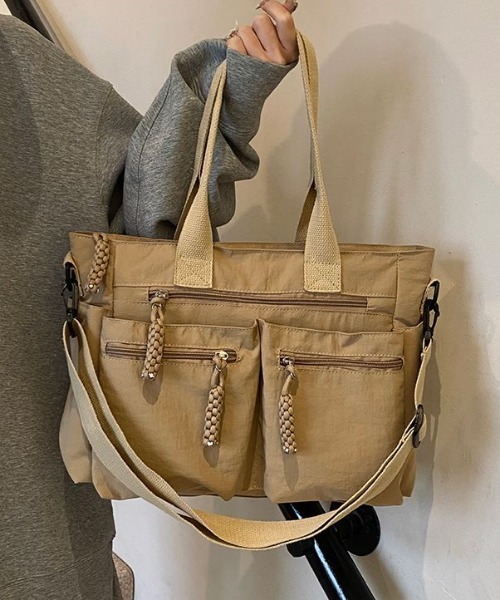 boemy(ボエミー)の「フロントポケット 2WAYトートバッグ(トートバッグ・レディース・ホワイト/ベージュ/カーキ/ブラック/ブラウン・FREE)」の13枚目の写真
