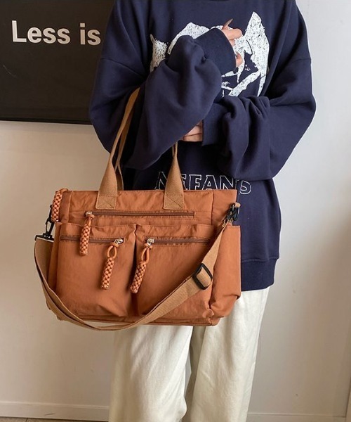 boemy(ボエミー)の「フロントポケット 2WAYトートバッグ(トートバッグ・レディース・ホワイト/ベージュ/カーキ/ブラック/ブラウン・FREE)」の19枚目の写真