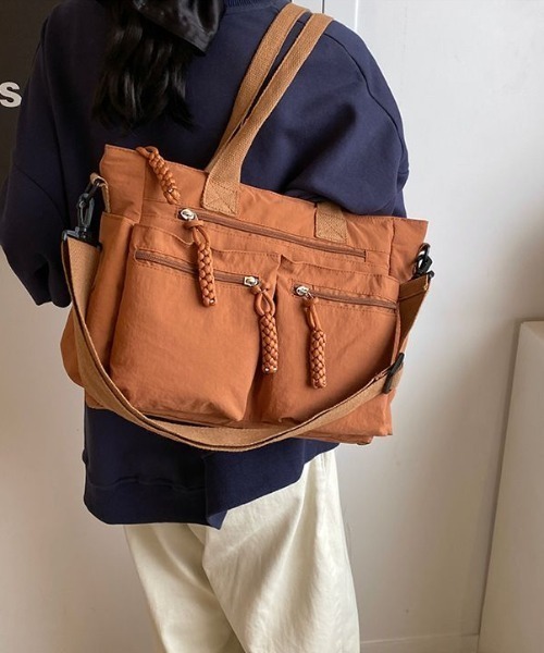 boemy(ボエミー)の「フロントポケット 2WAYトートバッグ(トートバッグ・レディース・ホワイト/ベージュ/カーキ/ブラック/ブラウン・FREE)」の20枚目の写真