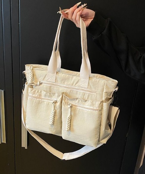 boemy(ボエミー)の「フロントポケット 2WAYトートバッグ(トートバッグ・レディース・ホワイト/ベージュ/カーキ/ブラック/ブラウン・FREE)」の22枚目の写真