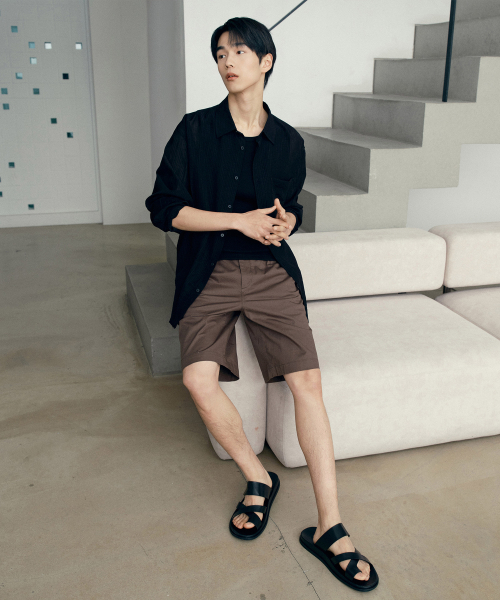 MINDBRIDGE(マインドブリッジ)の「ルーズフィットフルバンディングチノハーフパンツ - 5カラー(その他パンツ・メンズ・ホワイト/ライトグレー/ブラック/ベージュ/ブラウン・36/34/32/30/29)」の18枚目の写真