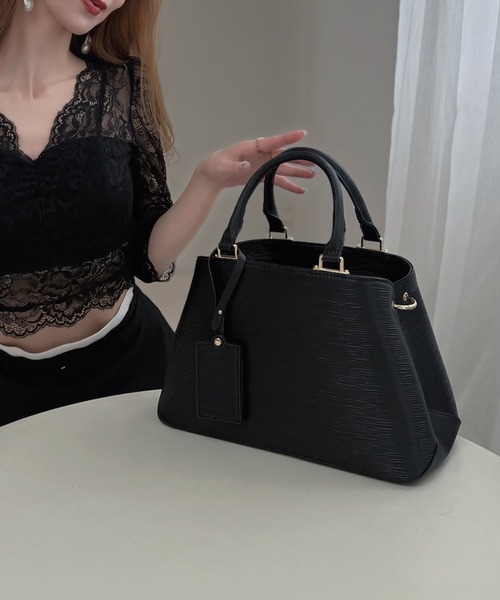 ROYAL PARTY(ロイヤルパーティー)の「トップハンドルBAG(ハンドバッグ・レディース・オフホワイト/ブラック・FREE)」の3枚目の写真