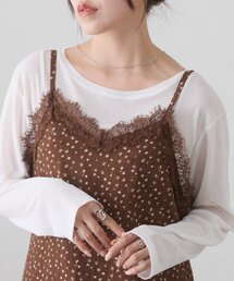 レースドッキング小花柄キャミソール