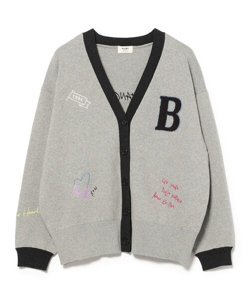 BEAMS HEART(ビームスハート)の「スウェットライク ロゴ ニット カーディガン(カーディガン/ボレロ・レディース・ブラウン/チャコールグレー/グレー・FREE)」の2枚目の写真