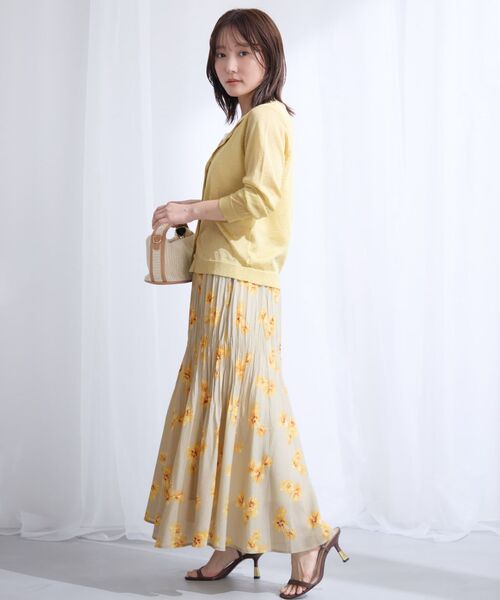 COHINA(コヒナ)の「ブラッシュフラワー消しプリーツスカート 【低身長・小柄女性】(スカート・レディース・ベージュ/ネイビー・REGULAR/SHORT)」の14枚目の写真