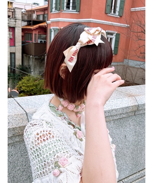 PINK HOUSE（ピンクハウス）の「ロゴリボンいっぱいカチューシャ（カチューシャ・レディース・ライトグリーン/ブラック/ピンク/キナリ/ライトブルー/ブラウン/レッド・フリー）」の8枚目の写真