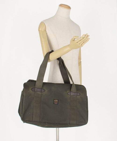 FILSON(フィルソン)の「FILSON/フィルソン Medium Tin Cloth Duffle Bag/ティンクロス ダッフルバッグ ミディアム(ボストンバッグ・メンズ・ブラウン/オリーブ・ONE SIZE)」の12枚目の写真