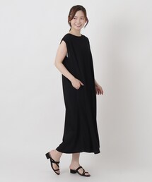 【ひんやり】接触冷感 ノースリーブ鹿の子ワンピース