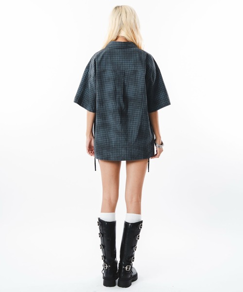 SHORT ROUND(ショートラウンド)の「SHORT ROUND/ブリーチミニチェックシャツ(シャツ/ブラウス・メンズ・アイボリー/ブラウン/ブルー・MEDIUM/LARGE)」の6枚目の写真