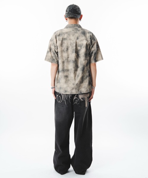 SHORT ROUND(ショートラウンド)の「SHORT ROUND/ブリーチミニチェックシャツ(シャツ/ブラウス・メンズ・アイボリー/ブラウン/ブルー・MEDIUM/LARGE)」の10枚目の写真