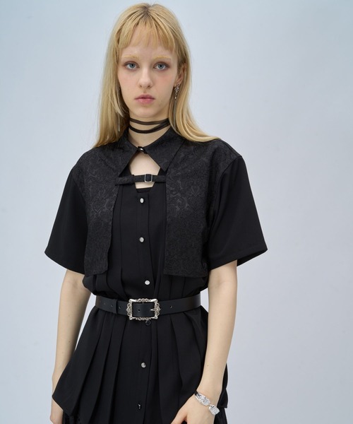 HARE(ハレ)の「パーツバックルプリーツシャツ(HARE)(シャツ/ブラウス・レディース・ボルドー/グリーン/ブラウン/ブラック・FREE)」の14枚目の写真