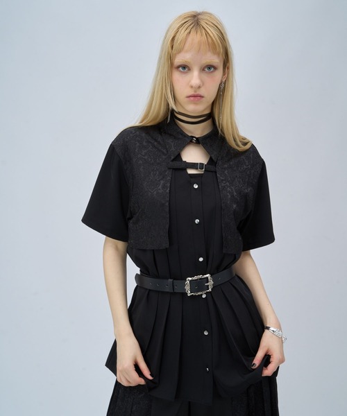 HARE(ハレ)の「パーツバックルプリーツシャツ(HARE)(シャツ/ブラウス・レディース・ボルドー/グリーン/ブラウン/ブラック・FREE)」の15枚目の写真