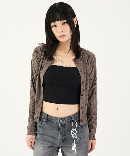 FTW(エフティダブリュー)の「DAMAGE CREW CARDIGAN(カーディガン/ボレロ・レディース・チャコールグレー/ブラック/グリーン・SMALL/MEDIUM)」の16枚目の写真