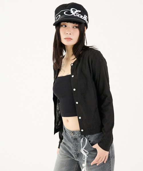 FTW(エフティダブリュー)の「DAMAGE CREW CARDIGAN(カーディガン/ボレロ・レディース・チャコールグレー/ブラック/グリーン・SMALL/MEDIUM)」の5枚目の写真