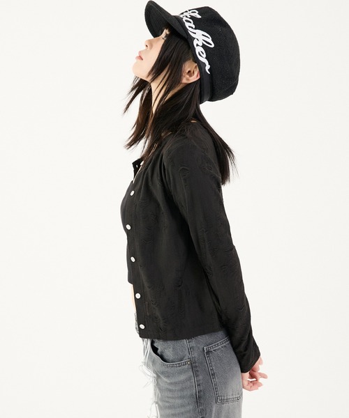 FTW(エフティダブリュー)の「DAMAGE CREW CARDIGAN(カーディガン/ボレロ・レディース・チャコールグレー/ブラック/グリーン・SMALL/MEDIUM)」の6枚目の写真