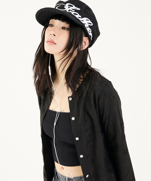 FTW(エフティダブリュー)の「DAMAGE CREW CARDIGAN(カーディガン/ボレロ・レディース・チャコールグレー/ブラック/グリーン・SMALL/MEDIUM)」の7枚目の写真
